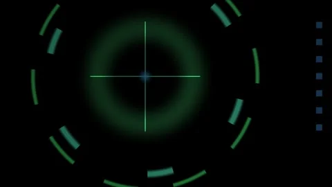 Futuristic Digital HUD Interface with Rotating Circular Scanning Elements. Stock Footage 341806459