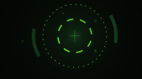 Futuristic Digital HUD Interface with Rotating Circular Scanning Elements. Stock-Footage 341806488