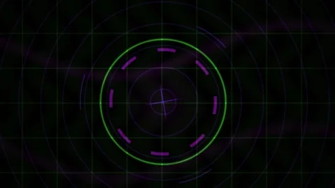 Futuristic Digital HUD Interface with Rotating Circular Scanning Elements a.. Video stock 341806554