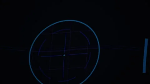 Futuristic Digital HUD Interface with Rotating Circular Scanning Elements. Stock Footage 341806605