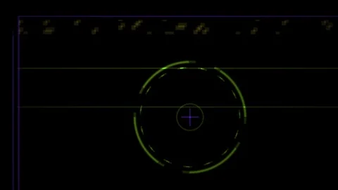 Futuristic Digital HUD Interface with Rotating Circular Scanning Elements. Stock Footage 341807446
