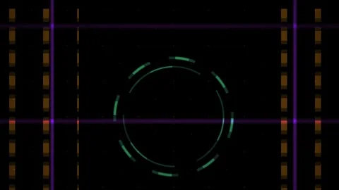 Futuristic Digital HUD Interface with Rotating Circular Elements and Data S.. Stock Footage 341807487