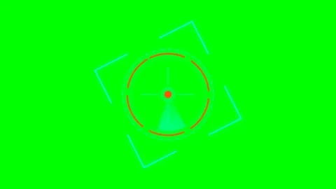 Futuristic digital hud interface with scanning circle on green background Stock Footage 340267263