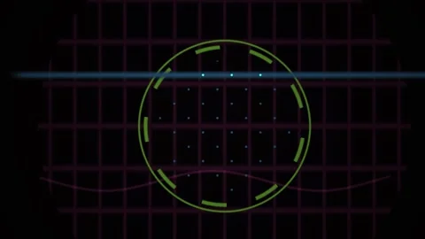 Futuristic Digital HUD Interface with Scanning Laser Beam and Data Grid. Stock Footage 340525721