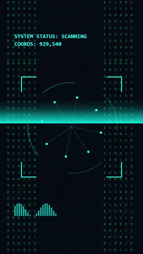 Futuristic Digital HUD Interface Scanning Data Screen Stock Footage 346207354
