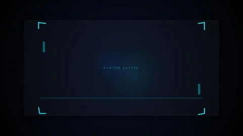 Futuristic digital hud interface scanning on dark background Stock Footage 346506654