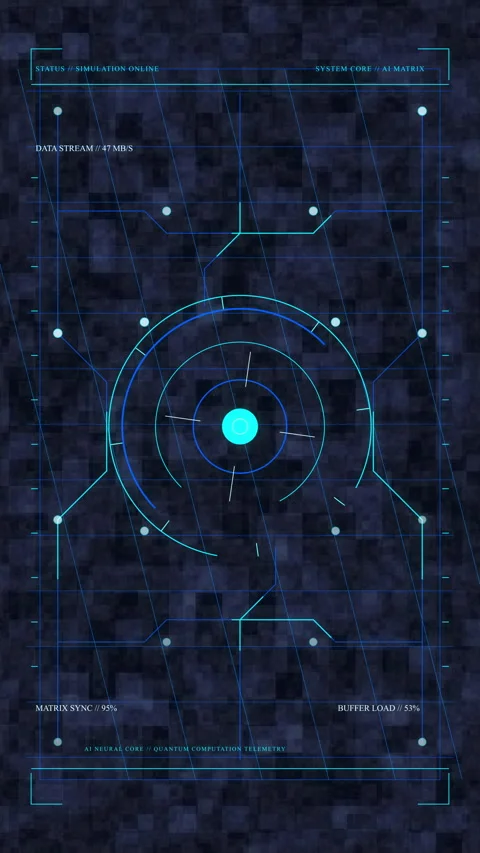 Futuristic digital hud interface, scanning target, neon blue data overlay, .. Stock Footage 348335583