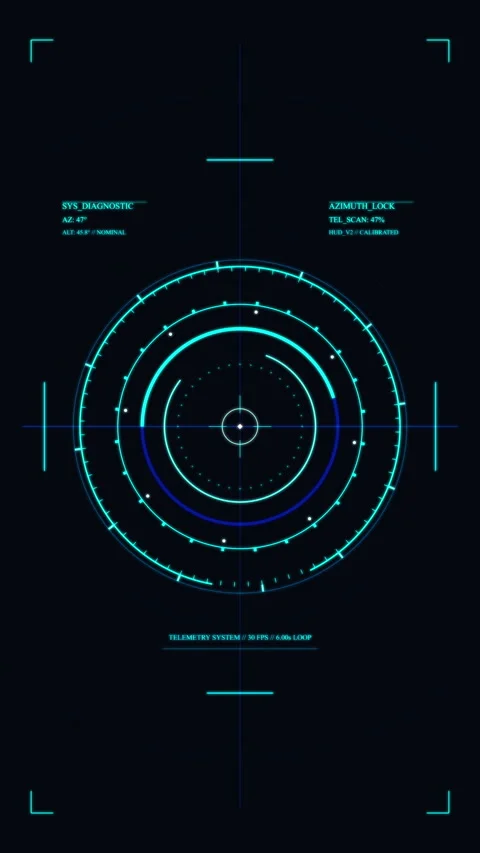 Futuristic digital hud interface with scanning circle radar, data display, .. Stock Footage 348336017