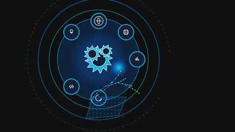 Futuristic digital hud interface showcasing abstract geometric data and tec.. Stock Footage 341290042