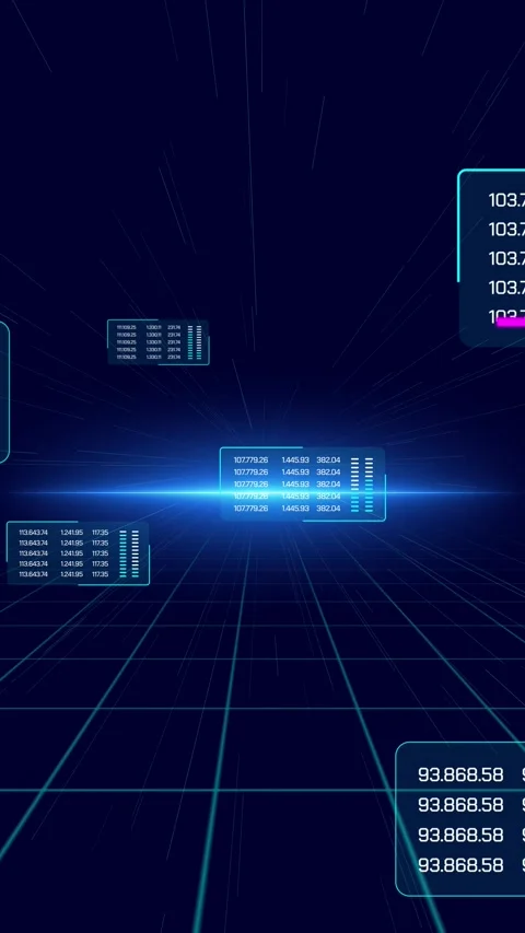 Futuristic Digital Hud Network Tunnel Animation. Stock Footage 317302839