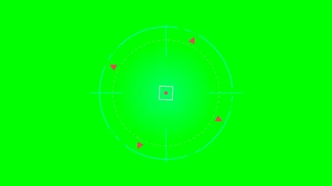 Futuristic digital hud scope interface design on a vibrant green background Video stock 341824064