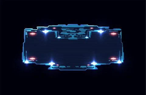 Futuristic digital Hud target border, glowing High tech technology frame Stock Illustration