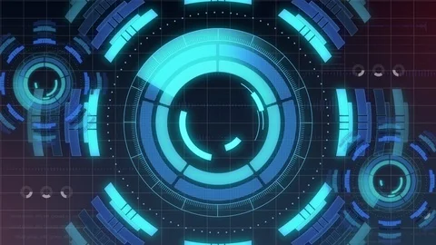 Futuristic digital HUD Technology user interface, Radar screen and code running Stock Footage 89714522