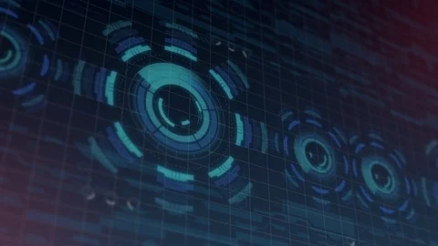 Futuristic digital HUD Technology user interface, Radar screen and code running Stock Footage 89714902