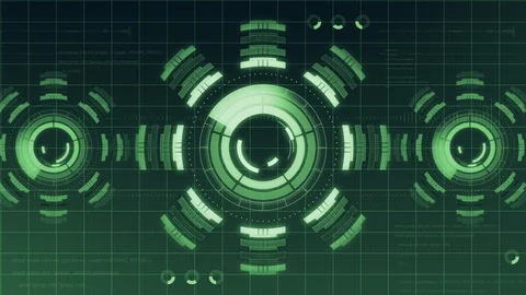 Futuristic digital HUD Technology user interface, Radar screen and code running Stock Footage 89715051