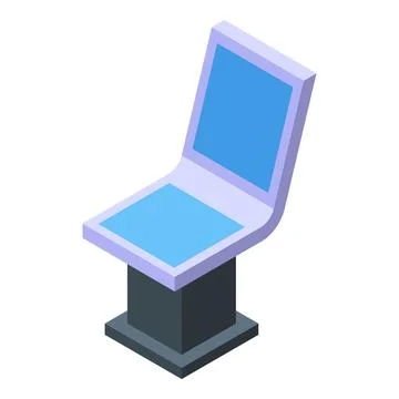 Futuristic digital interactive kiosk showing blank screen Illustrazione stock
