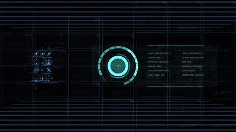 Futuristic Digital Interface with Abstract Technology and Data Elements Stock Footage 310375316