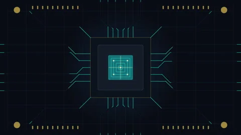 Futuristic digital interface animation with data processing hud Stock Footage 347567606