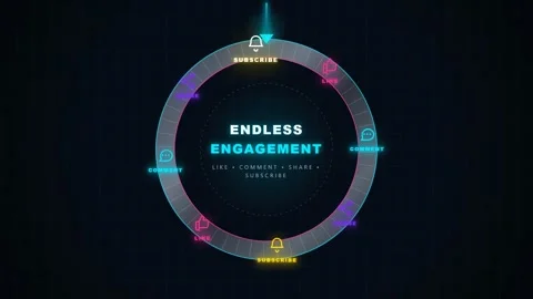 Futuristic Digital Interface Animation with Endless Engagement Text and Stock Footage 344774057
