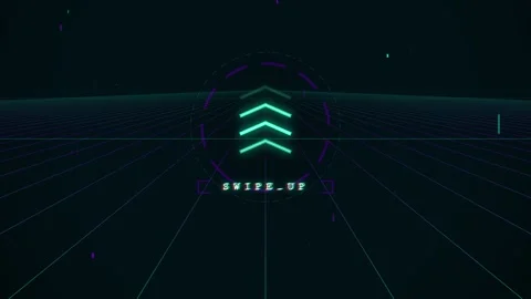 Futuristic Digital Interface Animation Featuring a Glowing Swipe Up Gesture.. Stock Footage 347302348
