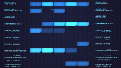 Futuristic Digital Interface With Blue Bars Code Elements Stock Footage 320525979