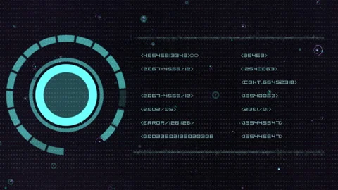 Futuristic Digital Interface With Circular HUD Code Streams 库存影片 319758443
