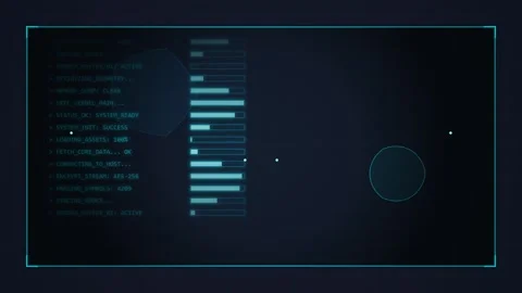 Futuristic Digital Interface with Data Analysis and Hexagonal Elements Stock Footage 348423776