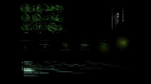 Futuristic Digital Interface Data Visualization Elements Stock Footage 293463566