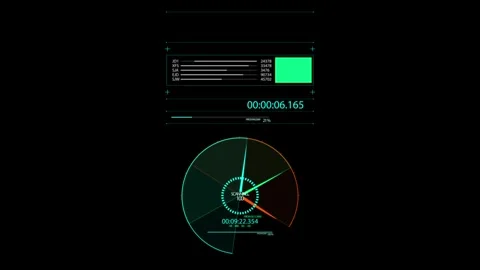 Futuristic Digital Interface with Data Visualization and Circular Graphs Stock-Footage 341917842