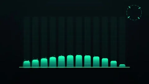 Futuristic Digital Interface with Data Visualization and Circular Timer 스톡 동영상 346661058