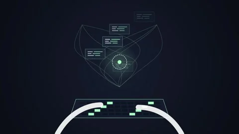 Futuristic Digital Interface Data Visualization and Analysis Stock Footage 348792316