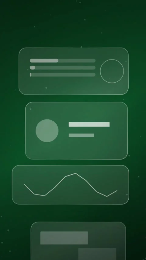 Futuristic digital interface display with abstract data analytics placeholder Stock Footage 345492788