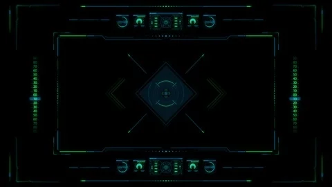 Futuristic Digital Interface Display with Geometric Symmetry and Neon Highl.. 스톡 동영상 341917924