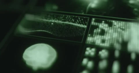 Futuristic digital interface displaying the presentation of human brain and Stock Footage 314457001