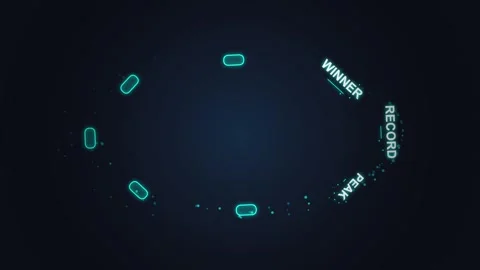 Futuristic Digital Interface Displaying Record Peak Winner Data Stock Footage 348571535