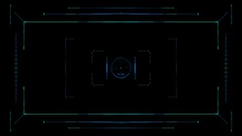 Futuristic Digital Interface with Dynamic Geometric Elements and Neon Highl.. Video stock 341917927