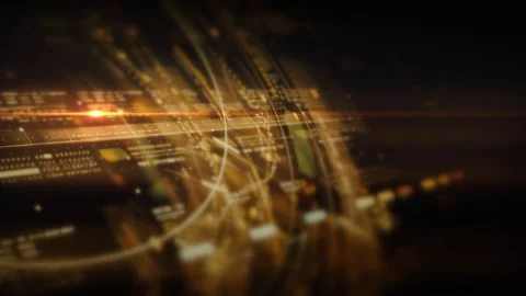 Futuristic digital interface with dynamic matrix motion Stock Footage 318442164