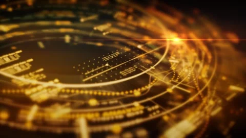 Futuristic digital interface with dynamic matrix motion Stock Footage 318443858