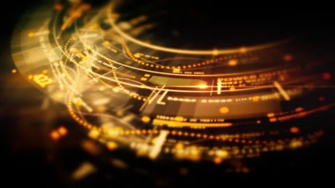 Futuristic digital interface with dynamic matrix motion Video stock 318500054