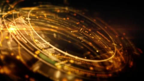 Futuristic digital interface with dynamic matrix motion Stock Footage 318500500