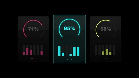 Futuristic digital interface for dynamic product comparison analytics Vídeo Stock 334694713