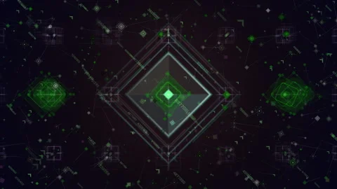 Futuristic Digital Interface With Floating Data Elements Stock Footage 320398427