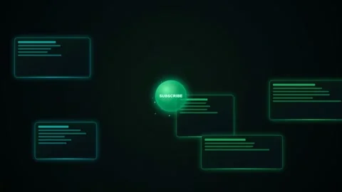 Futuristic Digital Interface with Floating Holographic Data Windows and Glowing Stock Footage 344774190