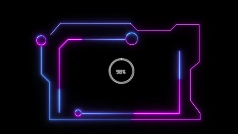 Futuristic digital interface frame with center loading circle and percentag.. Stock Footage 334612493