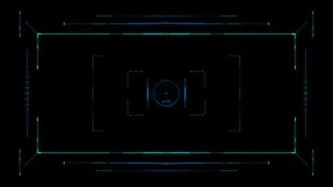 Futuristic Digital Interface with Geometric Patterns and Blue Neon Details Video stock 341917940
