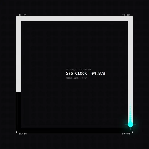 Futuristic Digital Interface with Glowing Blue Dot and System Clock Stock Footage 346284776