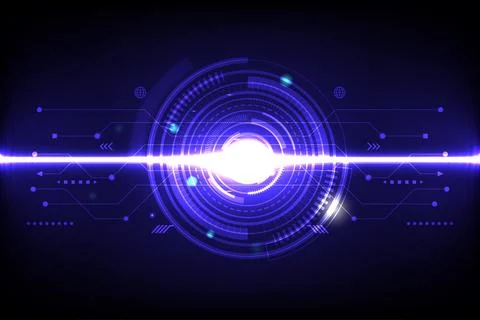 Futuristic Digital Interface with Glowing Blue Light Effect Illustrazione stock