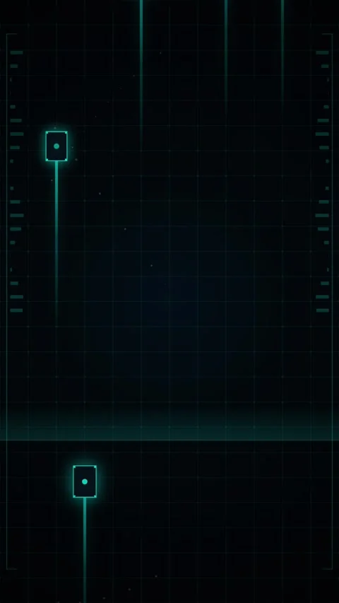 Futuristic Digital Interface with Glowing Data Nodes and Grid Background 스톡 동영상 346207946