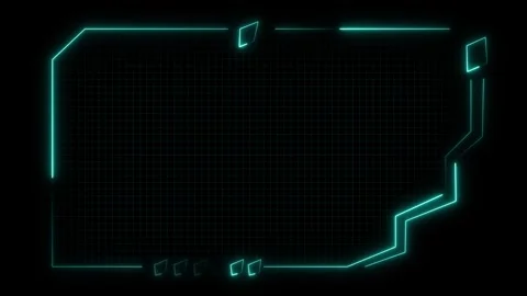 Futuristic digital interface with glowing grid and control panel design ele.. Stock Footage 337367051
