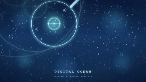 Futuristic Digital Interface with Glowing HUD Elements and Data Particles on 库存影片 343160133
